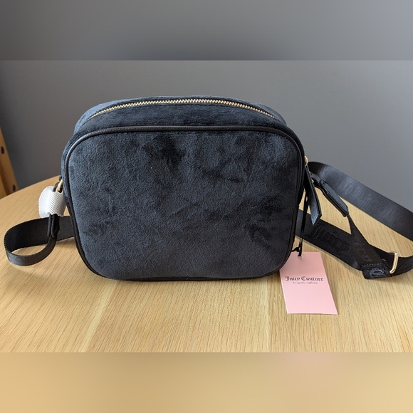 NWT Juicy Couture Black Velvet/Velour Liquorice Obsession Crossbody/Shoulder Bag - Picture 9 of 16